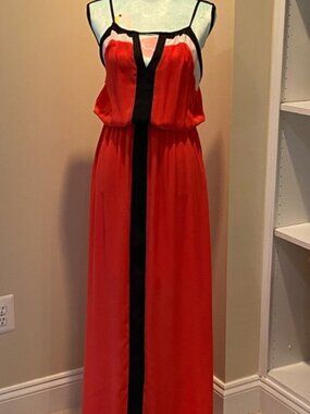 Dark orange black and white maxi!